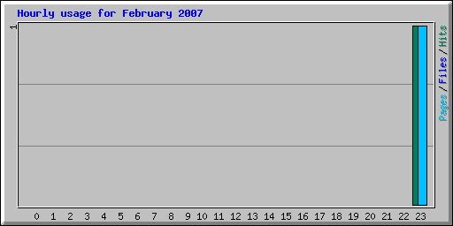 Hourly usage for February 2007